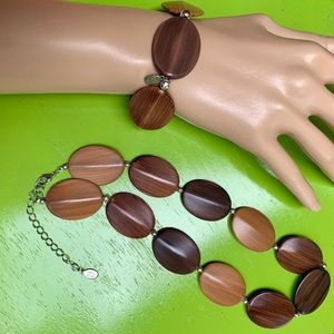 Cookie Lee Faux Wood Bead Jewelry Set